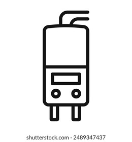 Electric heating boiler icon Vector symbol or sign set collection in black and white outline