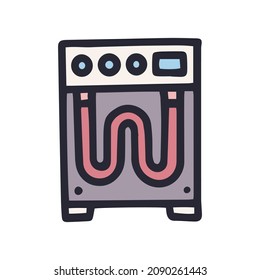 electric heating element color vector doodle simple icon