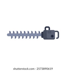 Electric hedge trimmer, a gardening tool used for cutting and trimming branches, isolated on white background