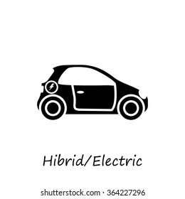 Electric hibrid car. Icon vector for web site