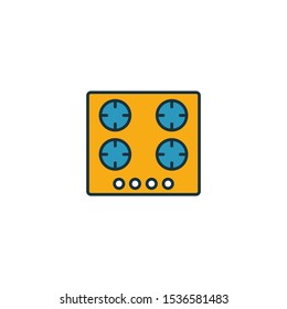 Electric Hob icon set. Four elements in diferent styles from household icons collection. Creative electric hob icons filled, outline, colored and flat symbols.