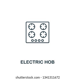 Electric Hob icon. Thin style design from household icons collection. Creativeelectric hob icon for web design, apps, software, print usage