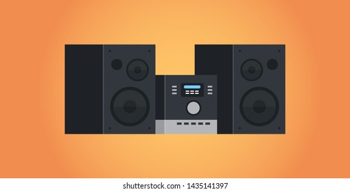 electric home audio systems sound device icon studio HI FI systems concept flat