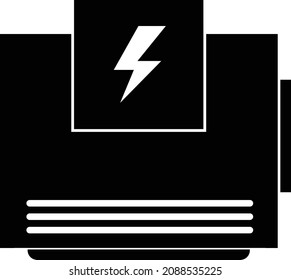 Electric Home Generator Icon On White Background. Power Generator Sign. Flat Style.