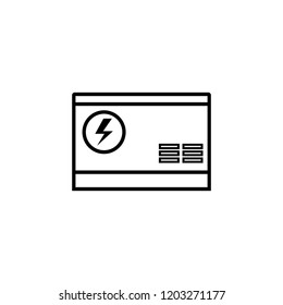 Electric home generator outline icon. Clipart image isolated on white background