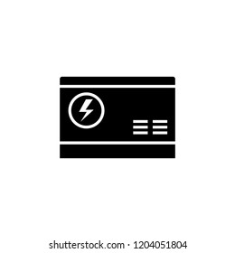 Electric home generator silhouette icon. Clipart image isolated on white background