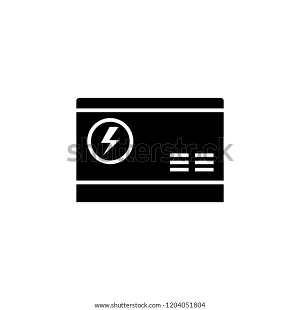 Electric home generator silhouette icon.\
Clipart image isolated on white\
background