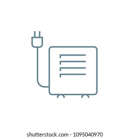 Electric home heater linear icon concept. Electric home heater line vector sign, symbol, illustration.