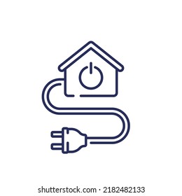 electric home, house line icon