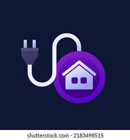 electric home, house vector icon