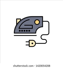 Electric, Home, Iron, Machine  Flat Color Icon. Vector icon banner Template