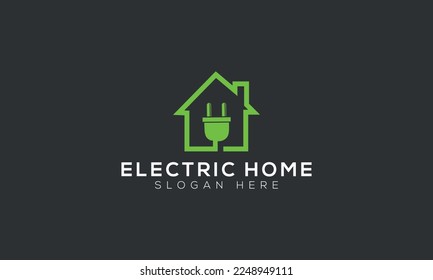 Electric Home Logo Design Minimal Electric House logo Template.