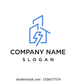 electric home logo design vector