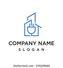 electric home logo design vector