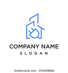 electric home logo design vector