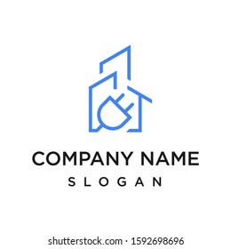 electric home logo design vector