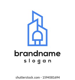 electric home logo design vector