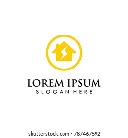 electric home logo template. vector illustration