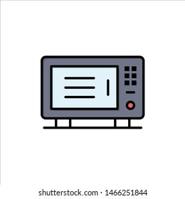 Electric, Home, Machine, Oven  Flat Color Icon. Vector icon banner Template. Vector Icon Template background