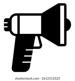 Electric horn with loudspeaker solid icon, advertizing tool concept. Vector graphics. Loud speaker device sign on white background, glyph style mobile or design