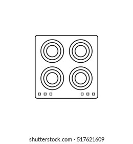 electric hot plate line icon, outline vector sign, linear pictogram isolated on white. logo illustration