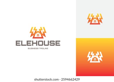 electric house energy logo vector