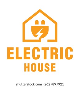 electric house flat minimalist logo design