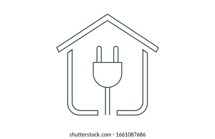 Electric house icon. Energy and smart home usage. Vector illustration