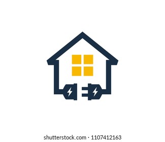 Electric House Icon Logo Design Element
