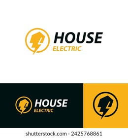 diseño de logotipo de la casa eléctrica ilustración vectorial