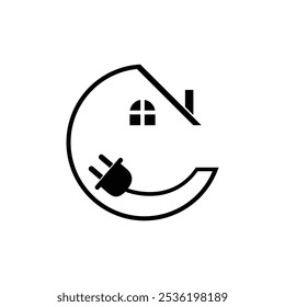 electric house logo design vector