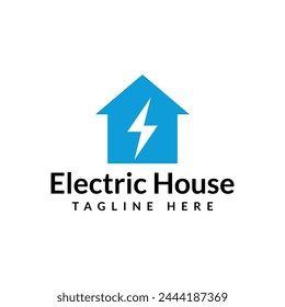 electric house logo icon vector illustration