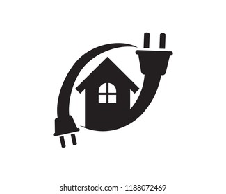 Electric House Logo Template Design Vector, Emblem, Concept Design, Creative Symbol, Icon