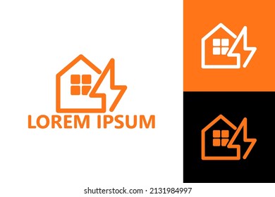 Electric house logo template design vector