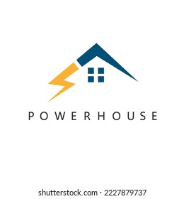 electric house or power house icon vector concept design web template