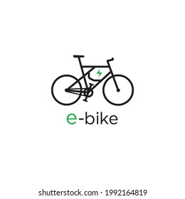 Electric hybrid bicycle e bike icon sign symbol simple vector illustration