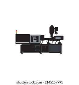 Electric Or Hydraulic Injection Molding Machine Icon. Vector Illustration Design.