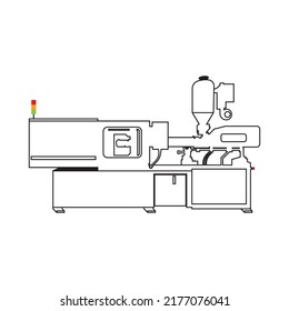 Electric Or Hydraulic Injection Molding Machine Icon. Vector Illustration Design.