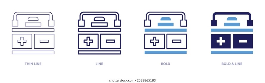 Electric icon in 4 different styles. Thin Line, Line, Bold, and Bold Line. Duotone style. Editable stroke.