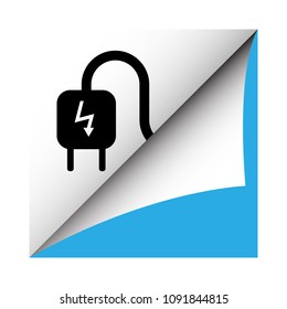 electric icon, electric cable symbol and with Bent Corner