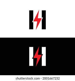 Electric Icon with letter h.
Electric Spark icon vector.
Letter h logo.