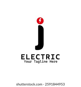 Electric icon letter J Red Black logo design vector