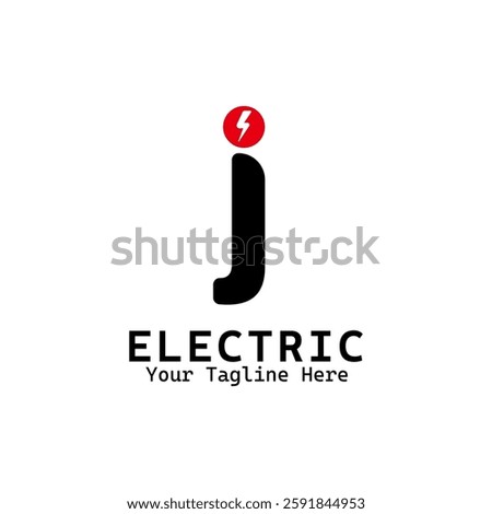 Electric icon letter J Red Black logo design vector