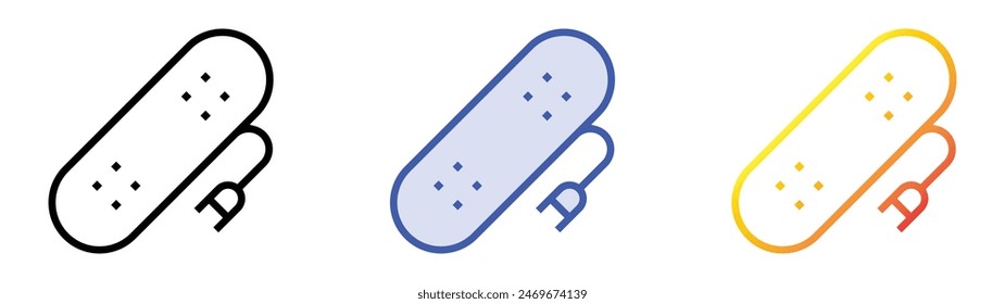 electric icon. Linear, Blue Fill and Gradient Style Design Isolated On White Background