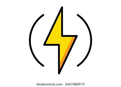 Icono eléctrico. ícono relacionado con utilidades. estilo de ícono de contorno coloreado. utilidades Elementos Ilustración vectorial