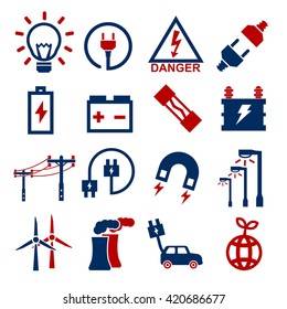 electric icon set
