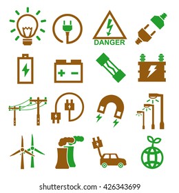 electric icon set