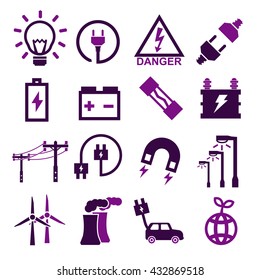electric icon set