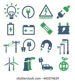 electric icon set