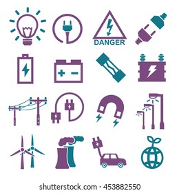 electric icon set